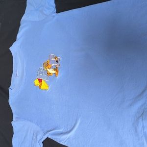 Pooh and Tigger blue T-shirt embroidered